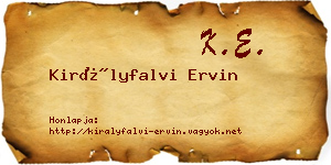 Királyfalvi Ervin névjegykártya