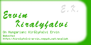 ervin kiralyfalvi business card